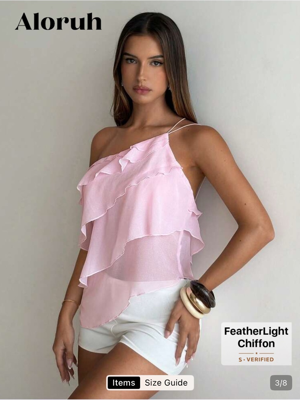 Layered Ruffle Pink Asymmetrical Top